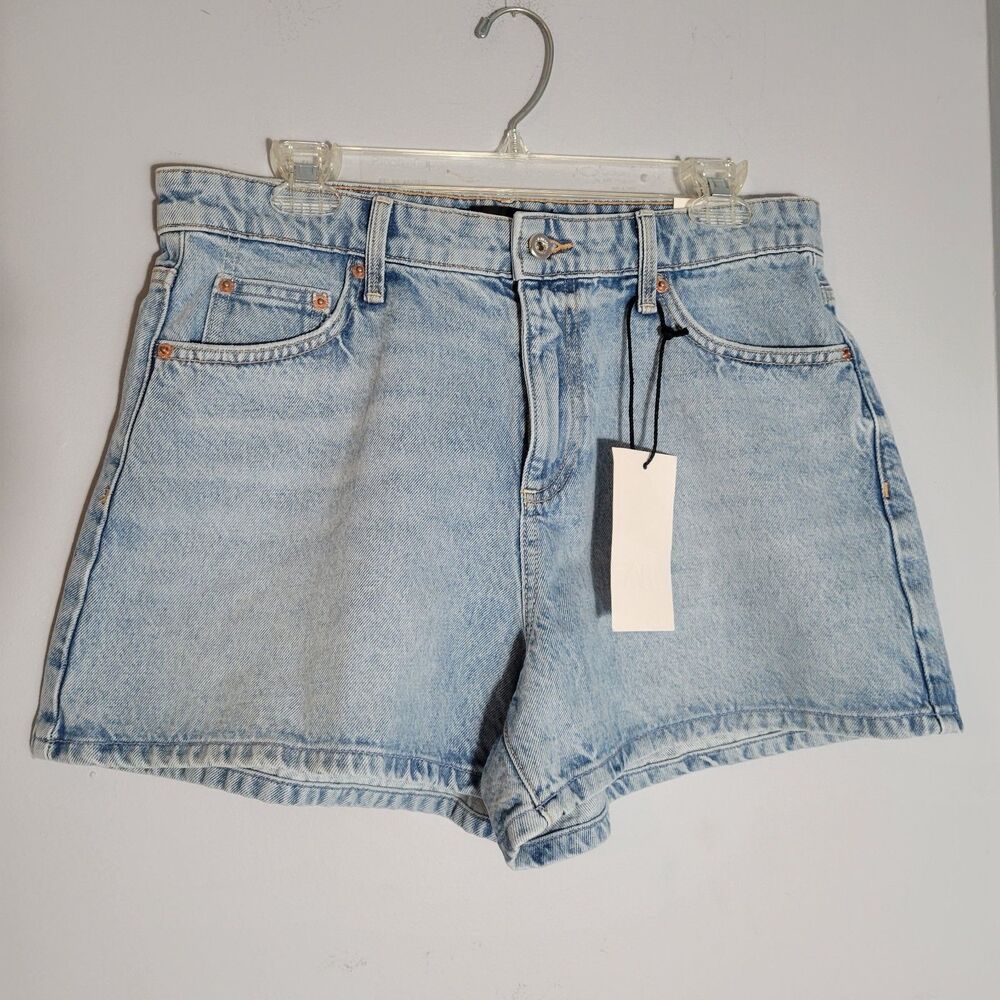 Zara Womens Light Blue Denim "Mom" Shorts NWT Size 8